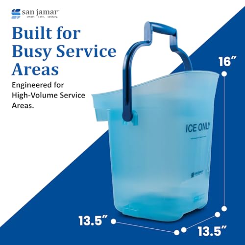 San Jamar Plastic Light Duty Ice Tote, 6 Gallons, Blue