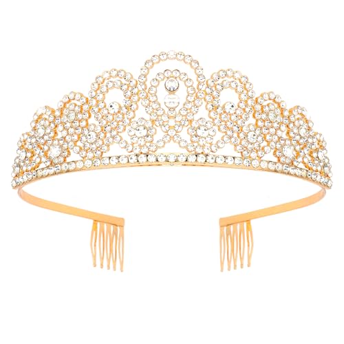 KIUEZIR Tiara Crown for Women and Girls, Queen Elegant Crown with Combs Princess Tiaras for Birthday Party, Crystal Crowns...