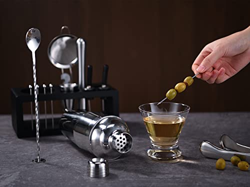 LUCKYGOOBO Cocktail Shaker Set,14 Piece Bartender Kit 24 oz Martini Shaker Cocktail Mixing 18/8 Grade Stainless Steel Mart...