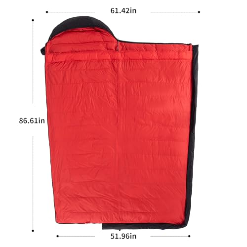 QEZER Down Sleeping Bag for Adults, 600 Fill Power, Ultralight & Compact with Compression Sack for Backpacking, Camping, H...