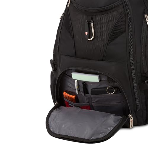 SwissGear 1900 ScanSmart 17” Laptop Backpack Black – Reflective Tech Backpack with ScanSmart Compartment – Multiple Organi...