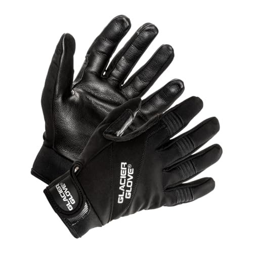Glacier Glove Unisex Guide Water-Resistant Lightweight Breathable Flexible Adjustable Durable Genuine Leather Palm Hunting...