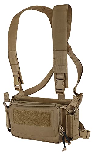 KRYDEX Tactical Expandable Backpack Molle and Tactical Chest Rig Combo Coyote Brown