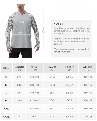Men's Performance Fishing Hoodie Shirt with Thumbholes - UPF 50 Sun Protection Camo Long Sleeve Shirts Quick-Dry