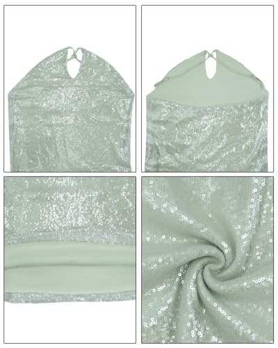 Women's Sequin Bodycon Mini Dress Sparkly Dress Sexy Criss Cross Open Back Short Dress