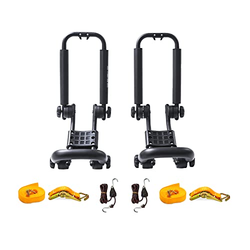 AA-Racks Double Folding J-Bar Rack for Kayak Carrier Canoe Boat Paddle Board Surfboard Roof Top Mount on Car SUV Truck Cro...