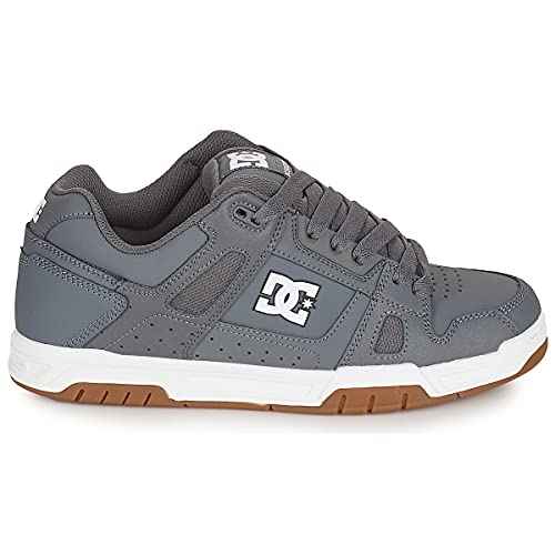 DC Men's Stag Low Top Skate Shoe, Grey/Gum, 13