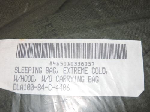 Very Warm Military US Army Subzero Extreme Cold Weather ECW Down GI Sleeping Bag