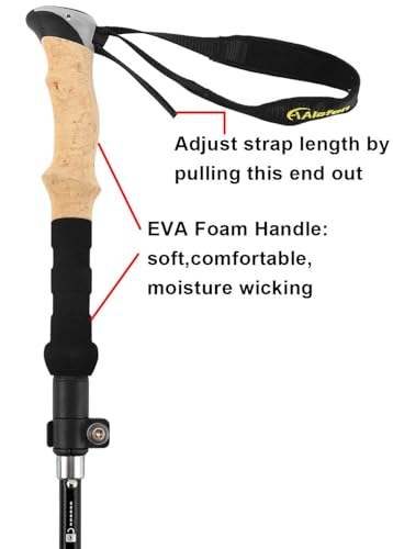 A ALAFEN Lightweight Collapsible Trekking Pole - 7075 Aluminum Adjustable Walking Stick for Hiking & Travel, Foldable Quic...
