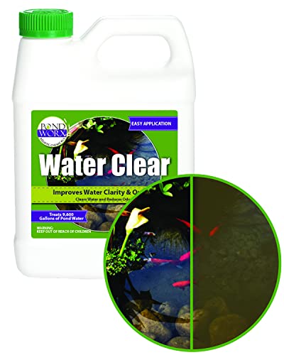 Pond Worx Water Clear - Concentrated Formulation Improves Water Clarity and Quality, Helps Clear Cloudy Water, Safe for Fi...
