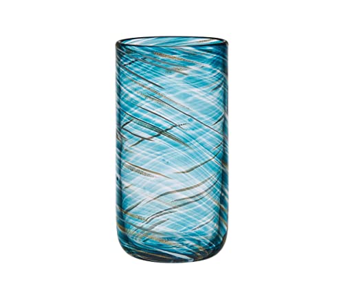 Mikasa Color Swirl Highball Tumbler Cups, Set of 4, Blue