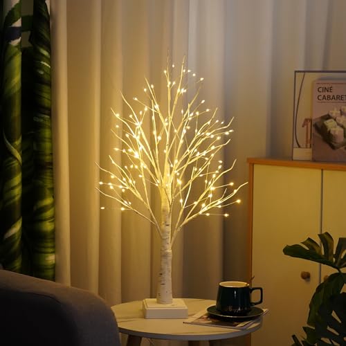 144 LED Birch Tree Lights with Remote Control, DIY Artificial Tree Lamp with Timer, Twinkle Lighted Tree 3 AA or USB Power...