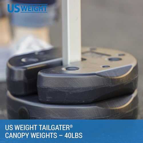 US Weight 40 Pound Canopy Weight Set of 4 and Carry Strap with No-Pinch Design - Easy Installation and Removal to Secure T...