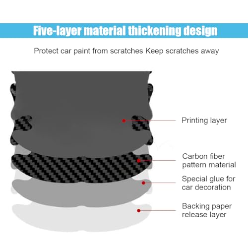 8PCS Car Door Handle Scratch Protectors, Carbon Fiber Car Door Handle Bowl Sticker, Universal Auto Doors Handles Paint Gua...