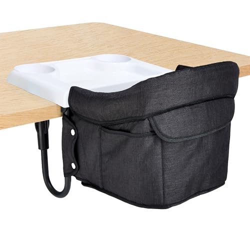 Portable Hook On High Chair with Tray for Babies & Toddlers, 6-36 Months, Collapsible Design, Fits Tables 0.8" to 3.5" Thi...