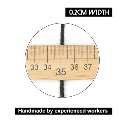6inch 100 Strands 0.2cm Width 100% Human Hair Dreadlock Extensions, Full Handmade Loc Extensions Human Hair for Men Women Kids, Permanent Dread Extensions(Natural Black)