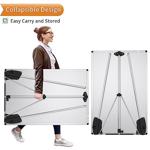 VIZ-PRO Magnetic Portable Easel Dry Erase Board, Flipchart Easel Stand Tripod Whiteboard, 24"W x 36"L