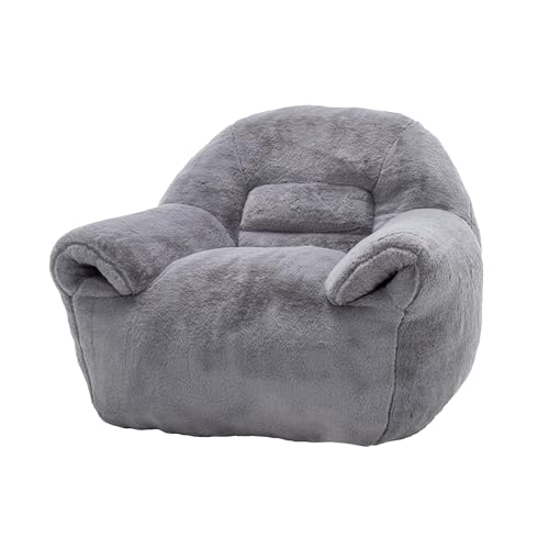 Chifee & Vingol Bean Bag Chair with Back Support, Oversized Bean Bag Couch for Adults and Kids Cozy Chair for Living Room Bedroom Dormitory,Gray