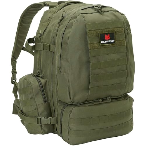 FOX OUTDOOR PRODUCTS Advanced 3-Day Combat Pack | 69L Tactical Backpack w/Dual Hydration Ports, Compression Straps & Storage