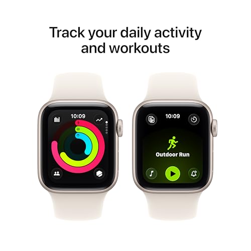 Apple Watch SE 3 [GPS 40mm] Smartwatch with Starlight Aluminum Case with Starlight Sport Band - S/M. Fitness and Sleep Tra...