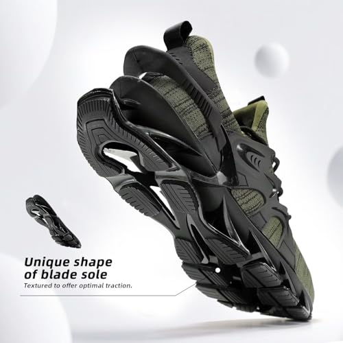 Men's Trail Runners Fashion Sneakers Breathable Mesh Running Shoes Blade Non Slip Casual Athletic Walking Shoes