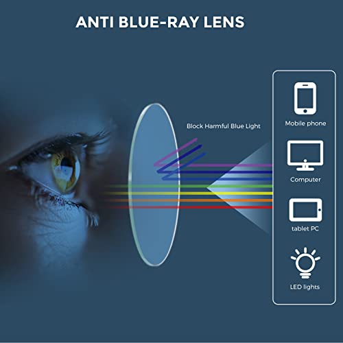 WALMXX 6 pairs Reading Glasses, Women Fashion and elegant anti-blue light HD resin old Reading Glasses