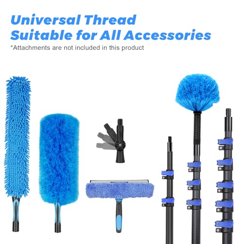 30 Foot High Ceiling Duster Kits with 4.7-24 FT Carbon Fiber Extension Pole, Feather Duster, Cobweb Duster, Ceiling Fan Du...