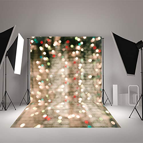 Avezano Christmas Bokeh Halos Photography Backdrop for Children Kids Portrait Photoshoot Glitters Light Bokeh Merry Xmas P...