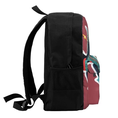 Bkdogkt Fish With A Lure Print Adults Large Capacity Backpack Commuting Work Outdoor Adventures Weekend Getaways