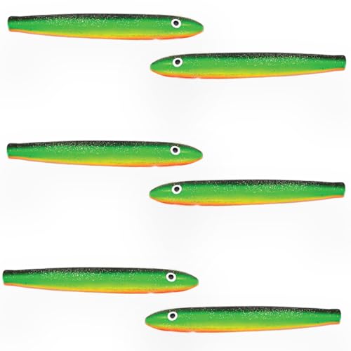 4" Cedar Plug Lures, 6 Pcs Zucchini Color Unrigged, for Offshore Fishing, Includes Lure Bag, Ideal Tuna Fishing Gear for S...