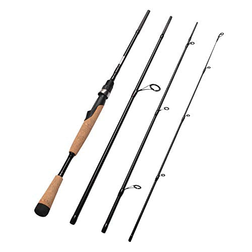 Fiblink 4 Pieces Travel Spinning Rod Medium Carbon Spinning Fishing Rod Portable Fishing Rod