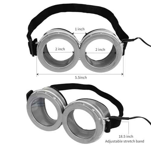 BADALU LED Steampunk Goggles, Glow in the Dark Vintage Steampunk Goggles Glasses Costume Accessories Adult Cosplay Party