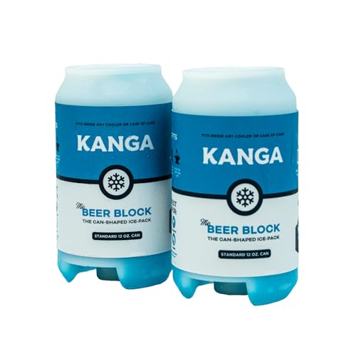 Kanga Beer Blocks Slim Can Shaped Ice Pack - Keep Drinks Cold for 9 Hours | Reusable for Cooling Food/Beverages | Durable ...