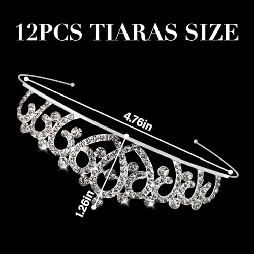 Tihebax 12 Pcs Tiaras Crowns Headbands for Women Girls Silver Princess Tiara Bulk Crown Tiaras Rapunzel Crown for Wedding ...