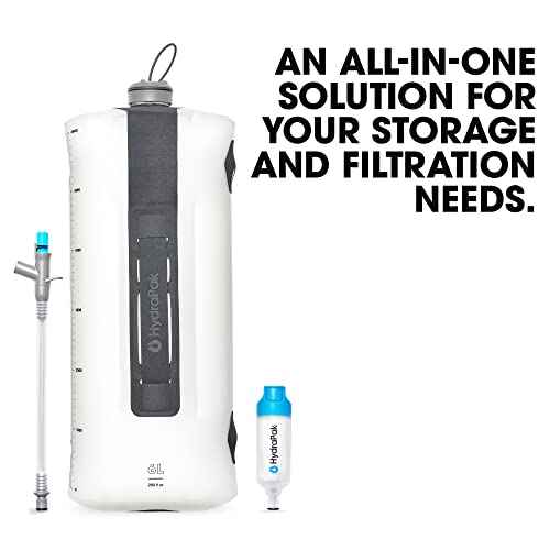 HydraPak Seeker+ - Collapsible Water Filtration & Storage (6L) - BPA & PVC Free, Hydration Reservoir Bag, Leak Proof, Lightweight