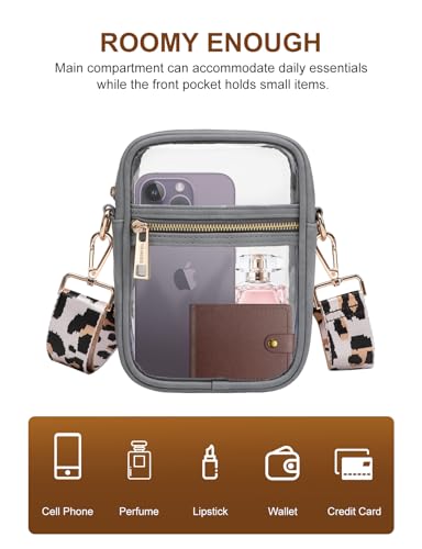 Vangue Clear Bag Stadium Approved, Clear Crossbody Purse for Women with Adjustable Strap for Sports Concert