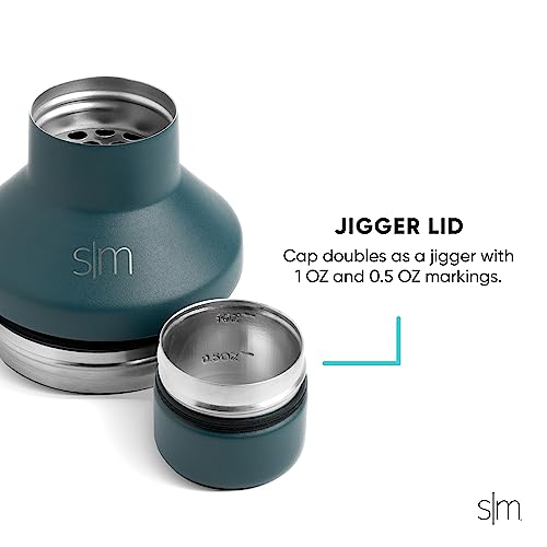 Simple Modern Cocktail Shaker Set with Jigger Lid | Stainless Steel Boston Shaker Insulated Martini Mixer for Mocktails | ...