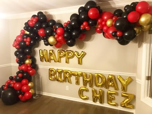 KADBANER Red Yellow Black Balloons,100 Pack 12 Inch Latex Balloons