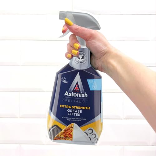 Astonish Specialist Extra Strength Grease Lifter With Baking Soda - No Scrub De-Greaser Formula For Kitchen Surfaces, Trays & Pans - Vegan Cruelty Free Household Cleaning Supplies, 750ml Bottle, 2PK