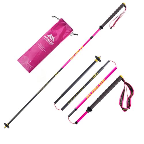 Trekking Poles Carbon Fiber 2 Collapsible and Lightweight Hiking Sticks with EVA Grip, Quick Locking, Balance Support