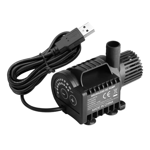 OTTFF 6.5W USB Submersible Clear Water Pump with Adjustable Flow Rate, Mini Pump for Aquarium
