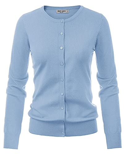 GRACE KARIN Women's Classic Long Sleeve Knit Cardigan Sweaters Casual Open Front Button Down Cardigans S-3XL