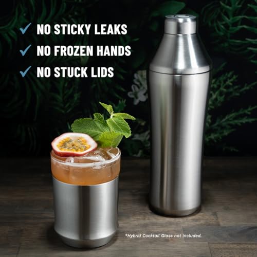 Elevated Craft Hybrid Cocktail Shaker - Premium Vacuum Insulated Stainless Steel Cocktail Shaker - Innovative Measuring Sy...