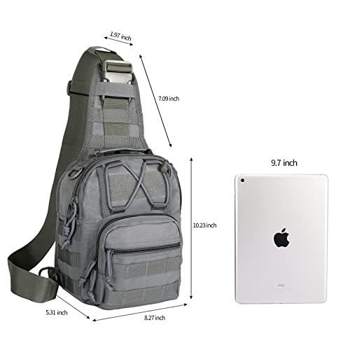 BOMTURN Tactical Backpack-1000D Waterproof Military Backpack/Laser-Cut/CCW Bags Sling Bag Tactical Satchel Shoulder Bag Men