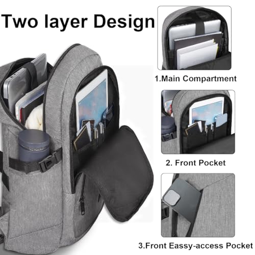 Mancro Laptop Backpack for Travel, Anti-theft Laptop Backpack for Men Business Backpack Work Daypack with USB Charging Por...