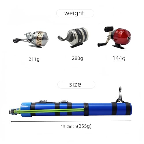 Portable Slingshot, Fishing Rod with Fishing Reel Compact, Telescopic Casting Gear, for Saltwater Professional Launching B...