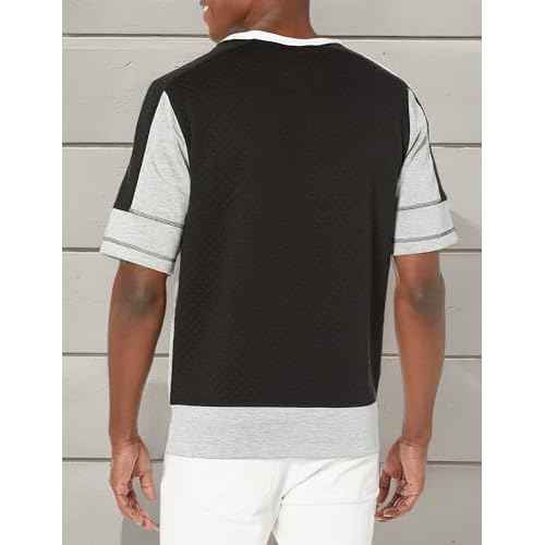 KARL LAGERFELD Men's Contrast Fabric Mesh Logo Pullover