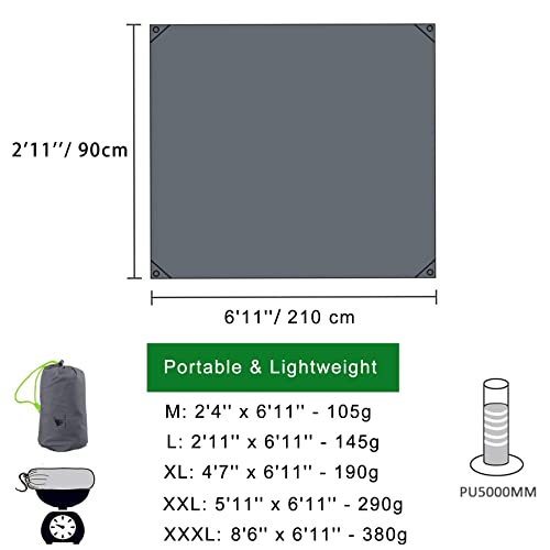 GEERTOP Portable Waterproof Tent Footprints Lightweight Camping Tent Ground Sheet Mat Sunshade Shelter for Outdoor Backpac...
