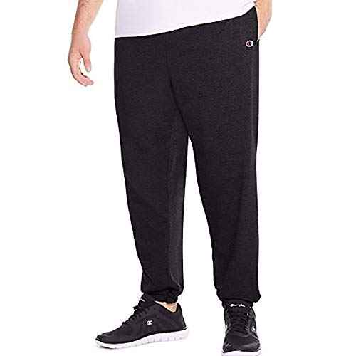 Champion Big and Tall Lightweight Sweatpants for Men - Jersey Cotton Jogger Pants Black