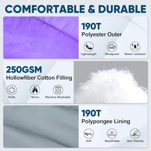 PTEROMY Sleeping Bags for Adults, Lightweight and Machine Washable, Water Resistant Backpacking Camping Sleeping Bag for W...